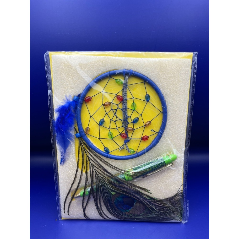 St. Joseph's Indian School Dreamcatcher Set – Peacock Feather, Beaded Web, Pen,